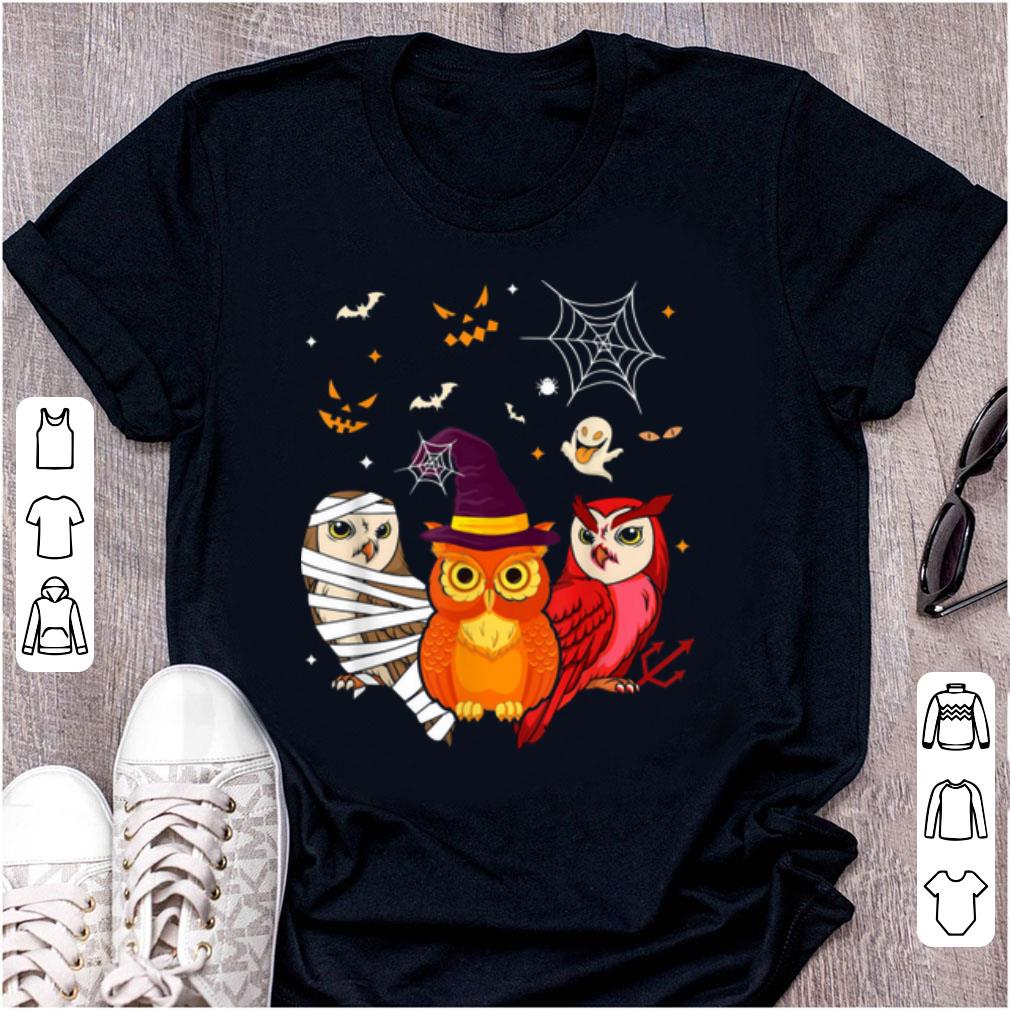 Nice Three Owls Funny Halloween For Women shirt