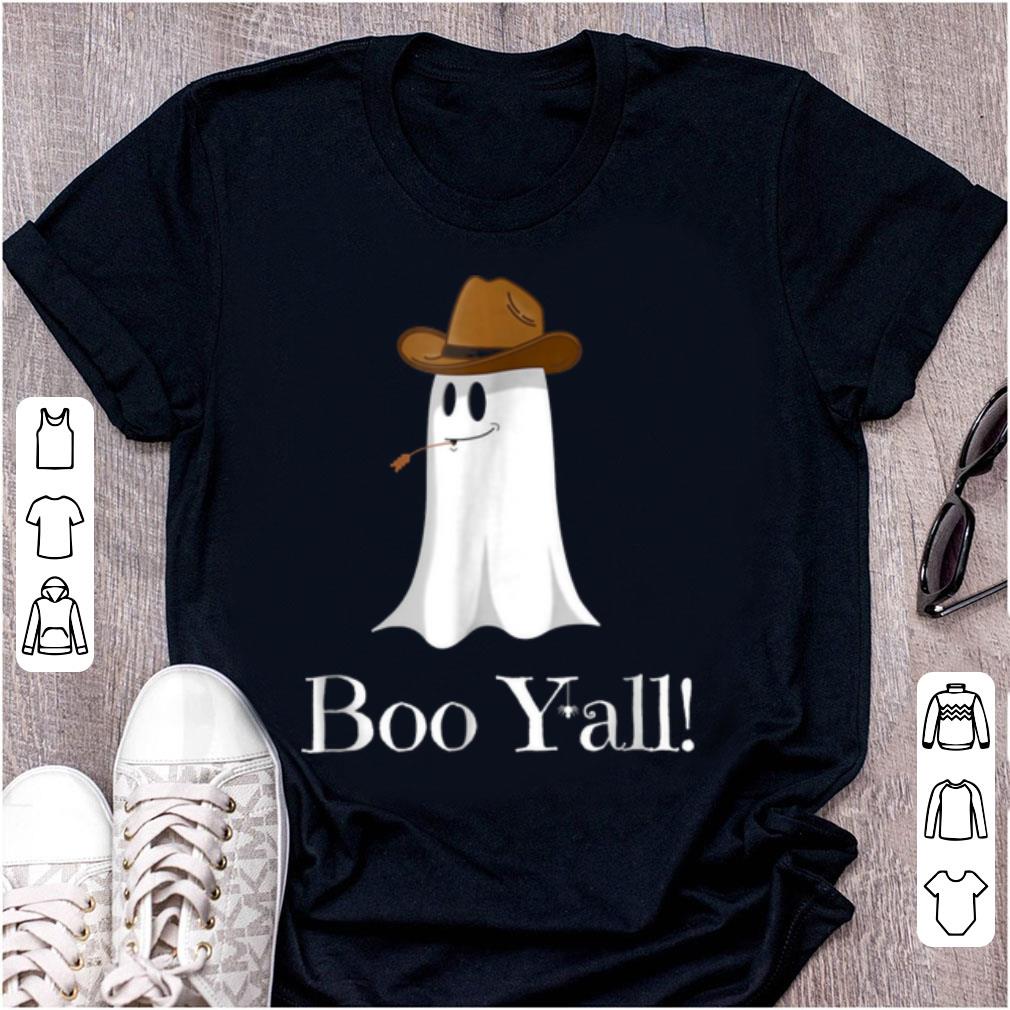 Official Boo Y'all! Funny Halloween Cowboy Hat Ghost shirt