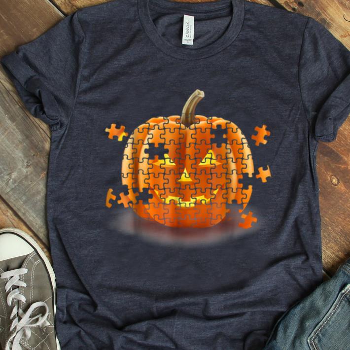 Original Autism Awareness Pumpkin Piece Puzzle Halloween shirt