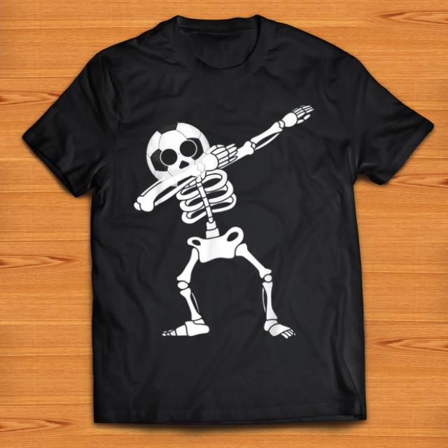 Original Soccer Skeleton Dabbing Boy Halloween Funny Dab Kids shirt