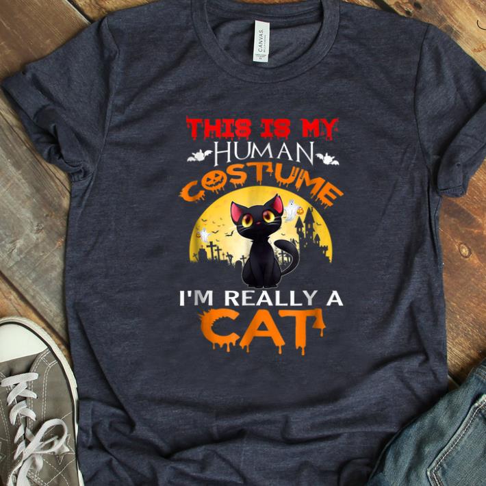 Original This is my HUMAN COSTUME I'm Really a CAT Halloween shirt