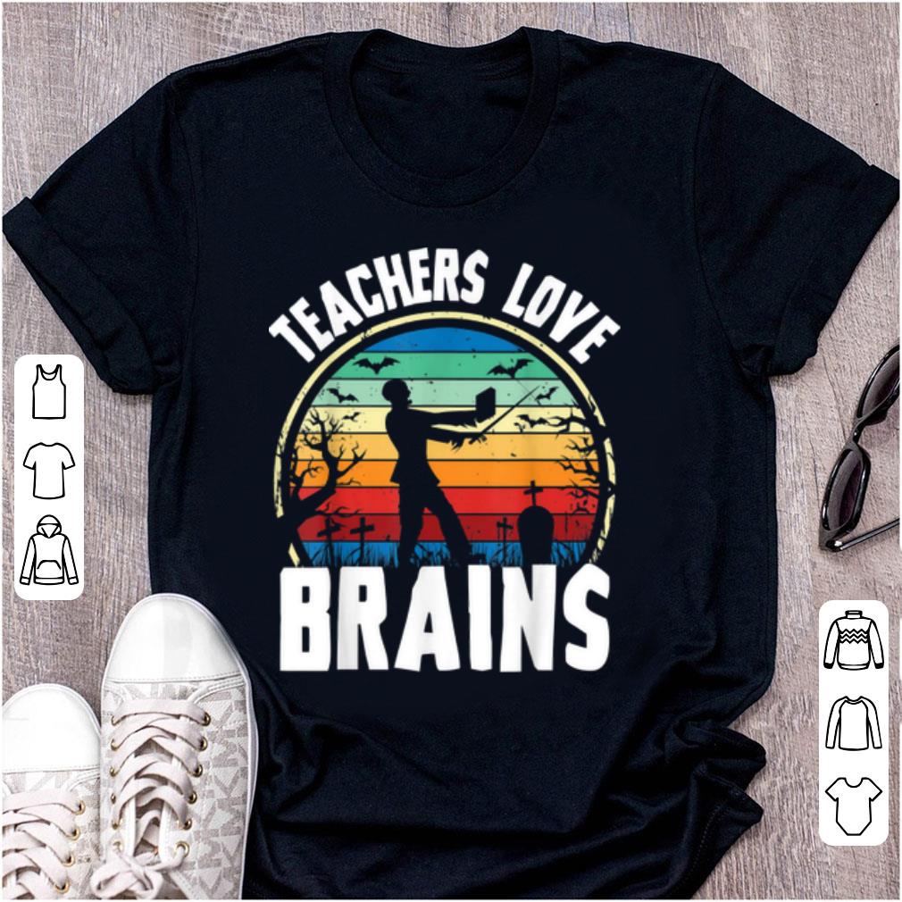 Premium Halloween Teacher Teachers Love Brains shirt