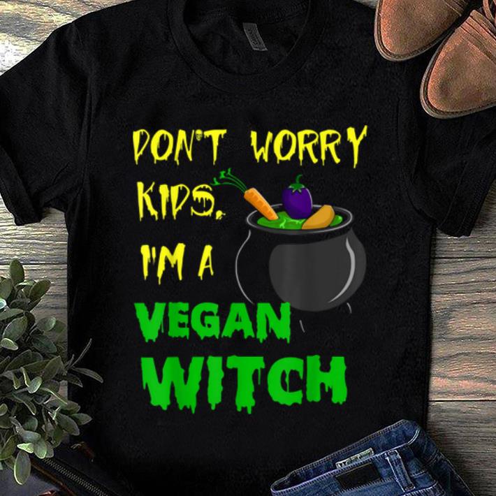 Top Dont Worry Kids I'm A Vegan Witch Cute Halloween shirt