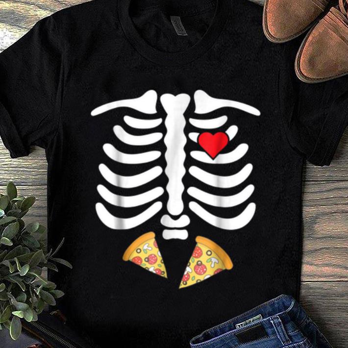 Top Halloween Skeleton Junk Food Belly Pizza shirt