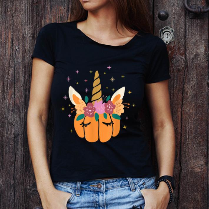 Top Unicorn Pumpkin Unicorn Halloween Women shirt
