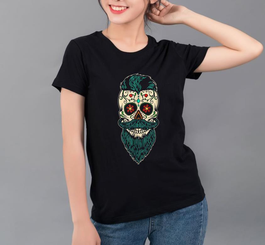 Awesome Day Of The Dead Bearded Sugar Skull Halloween Costume shirt