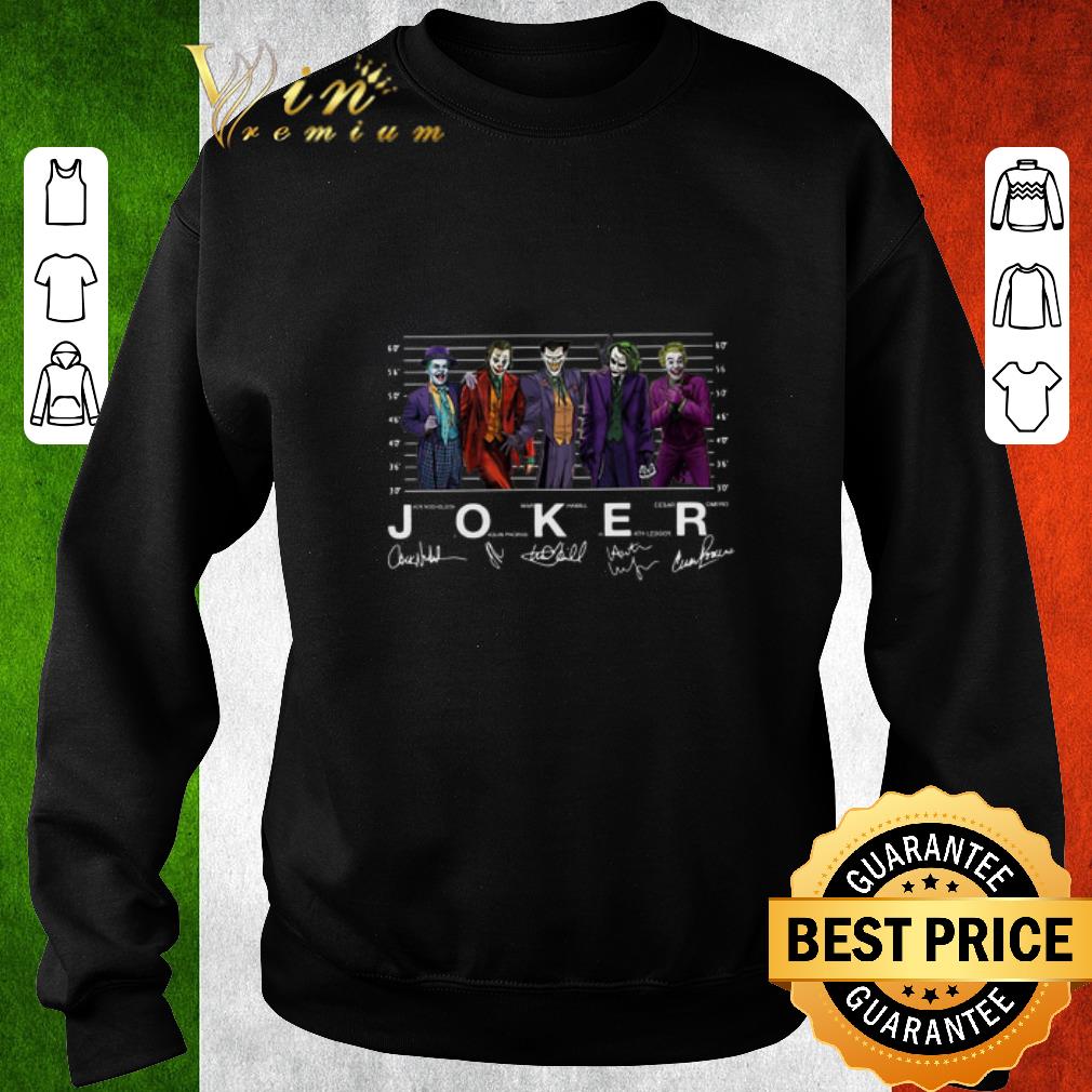 Awesome Joaquin Phoenix Joker Jack Nicholson Mark Hamill Heath Ledger Cesar Romero Signatures shirt