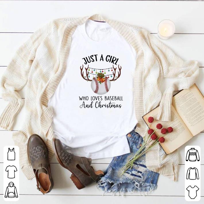 Awesome Just a girl who loves baseball and Christmas shirt