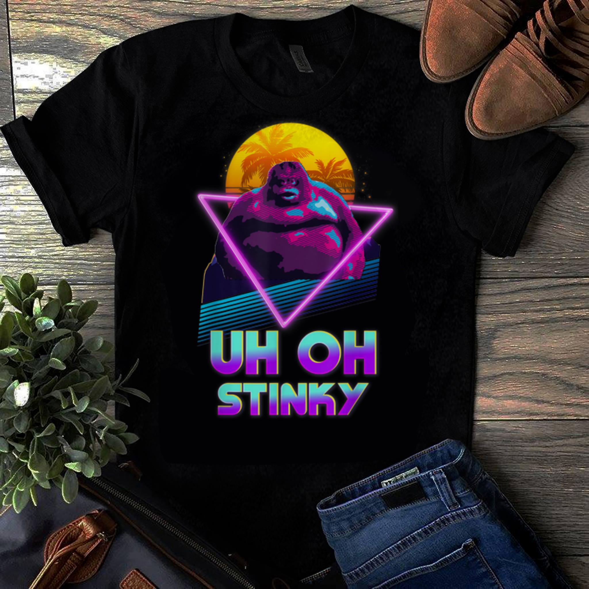 Awesome Uh Oh Stinky Poop Le Monke Vaporwave Outrun shirt 1 Awesome Uh Oh Stinky Poop Le Monke Vaporwave Outrun shirt 1