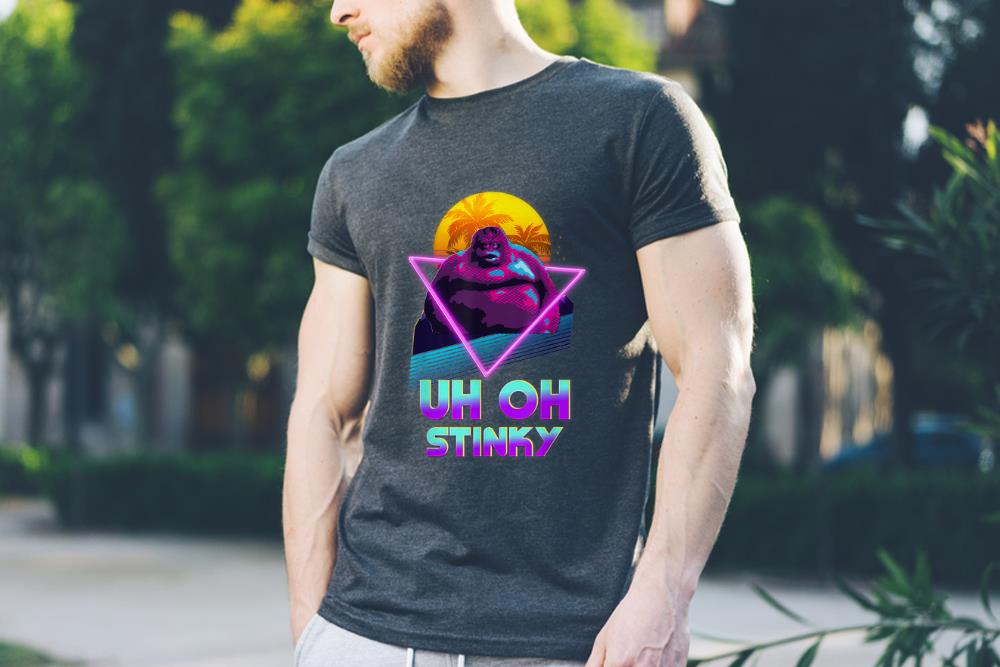 Awesome Uh Oh Stinky Poop Le Monke Vaporwave Outrun shirt 3 Awesome Uh Oh Stinky Poop Le Monke Vaporwave Outrun shirt 3