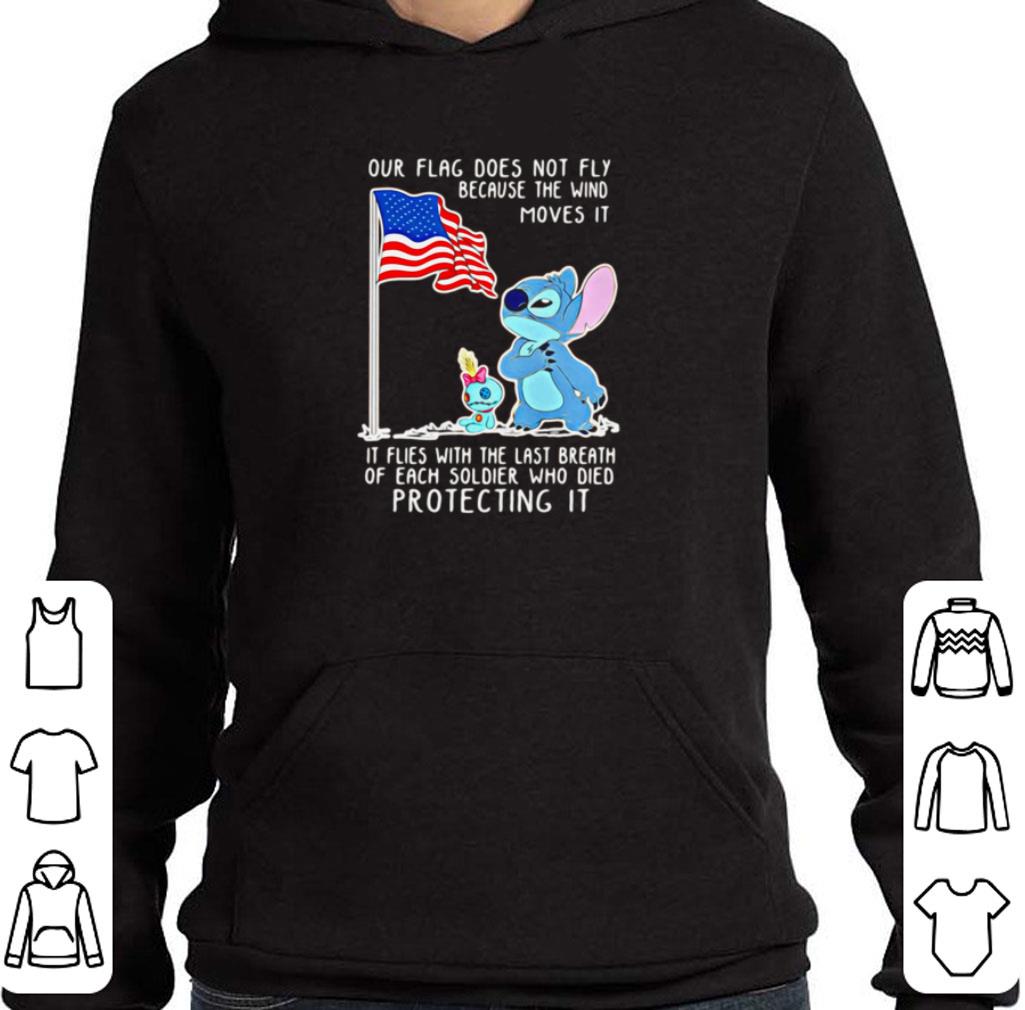 Funny Stitch our flag flies with the last breath of each soldier who died protecting it shirt