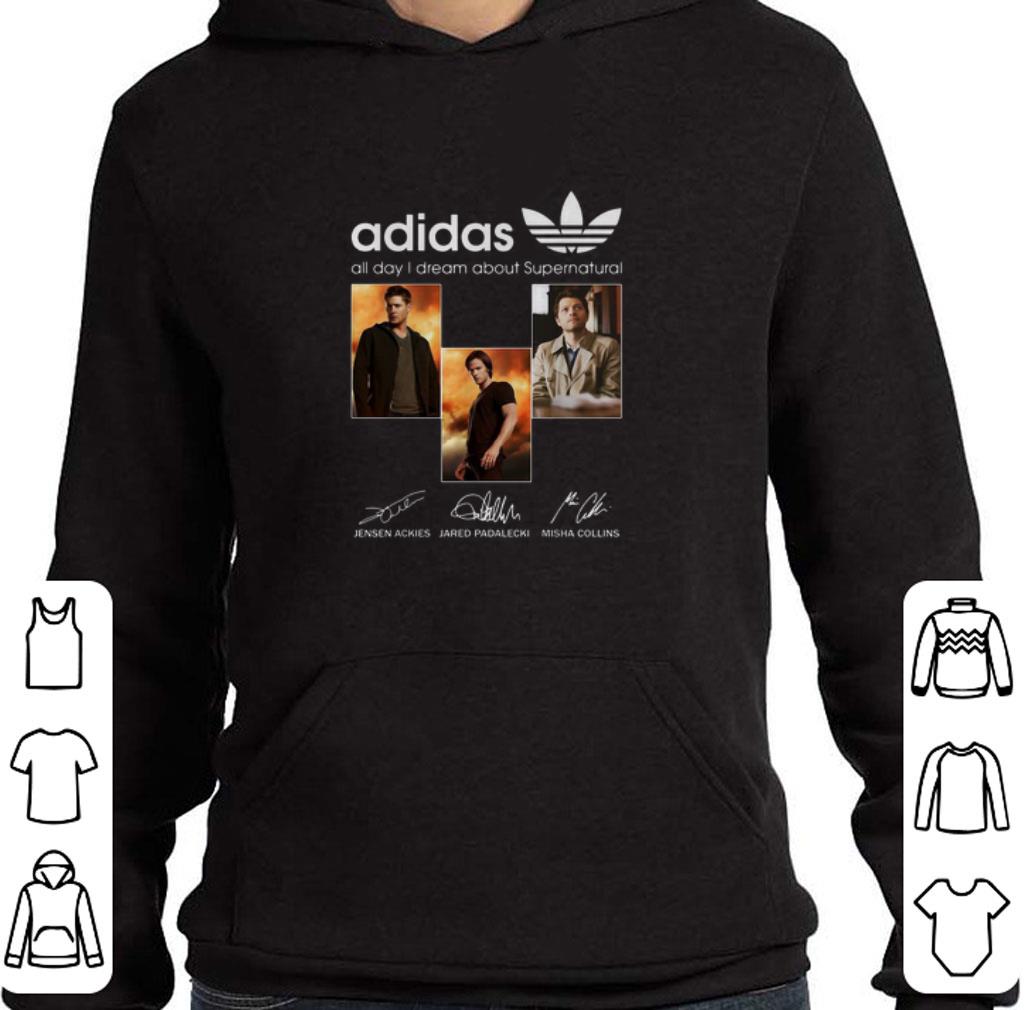 Funny adidas all day i dream about Supernatural signatures shirt