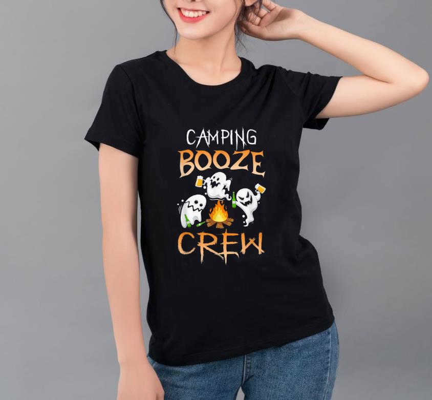 Hot Camping Booze Crew Boo Drinking Beer Halloween Costume Funny shirt