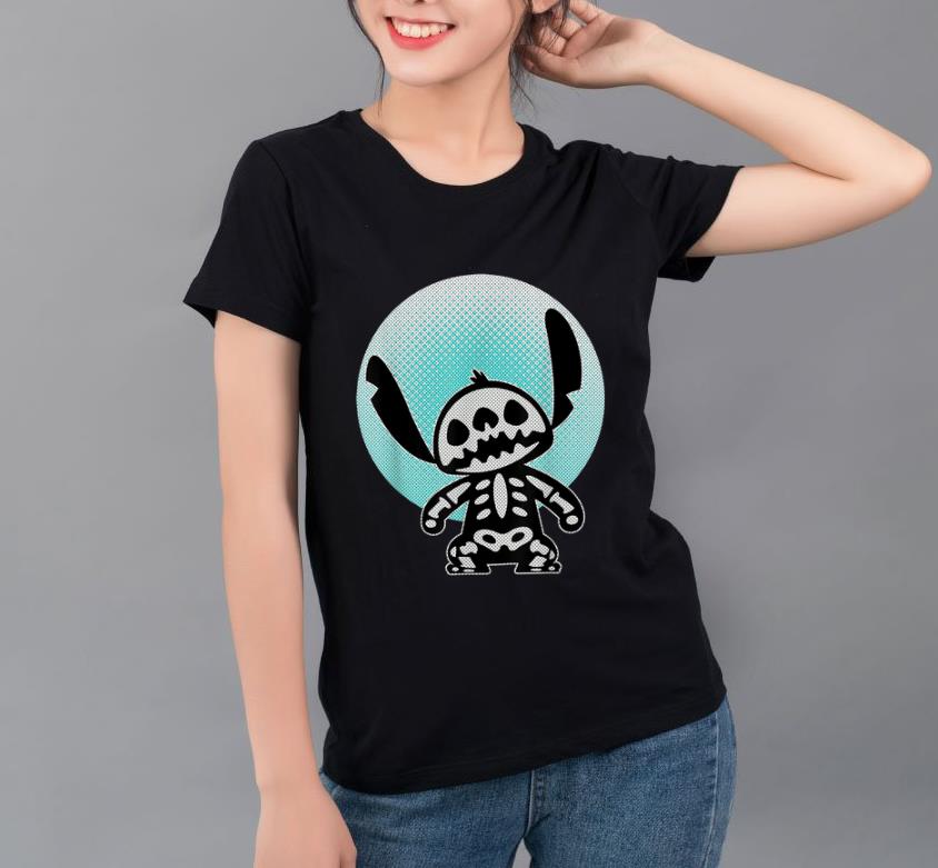 Hot Disney Stitch Skeleton Halftone shirt