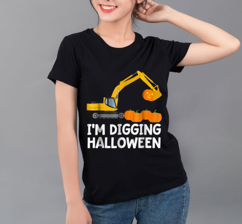 Hot Im Digging Halloween Tractor Boys Construction Digger shirt