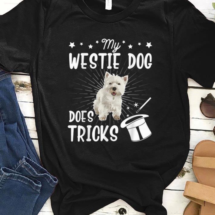 Hot My Westie Does Tricks Halloween Dad Mom Dog Retro shirt