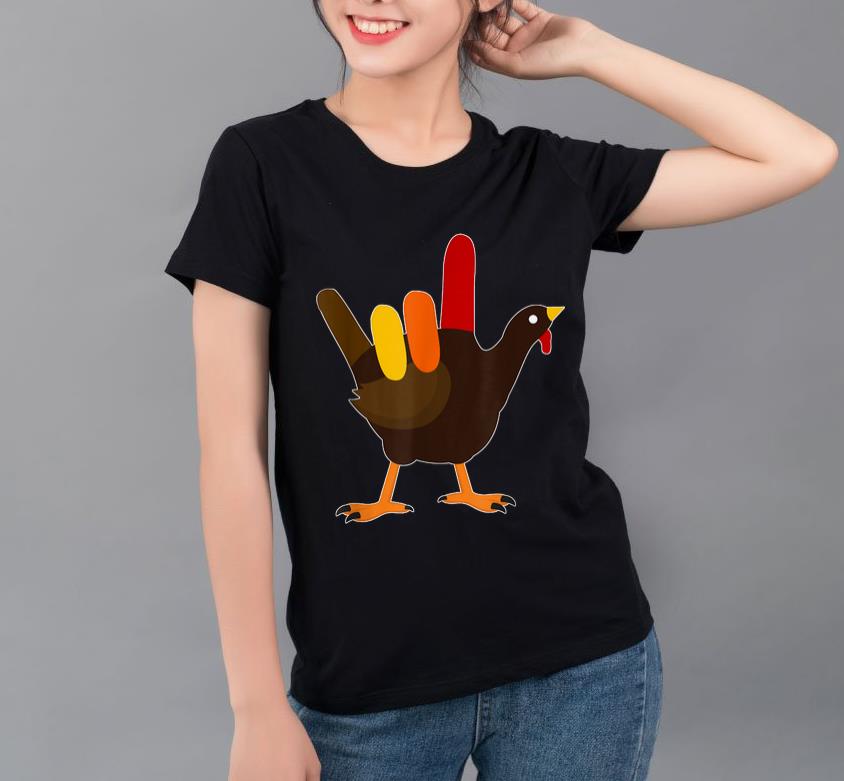 Official American Sign Language I Love You Thanksgiving Turkey shirt