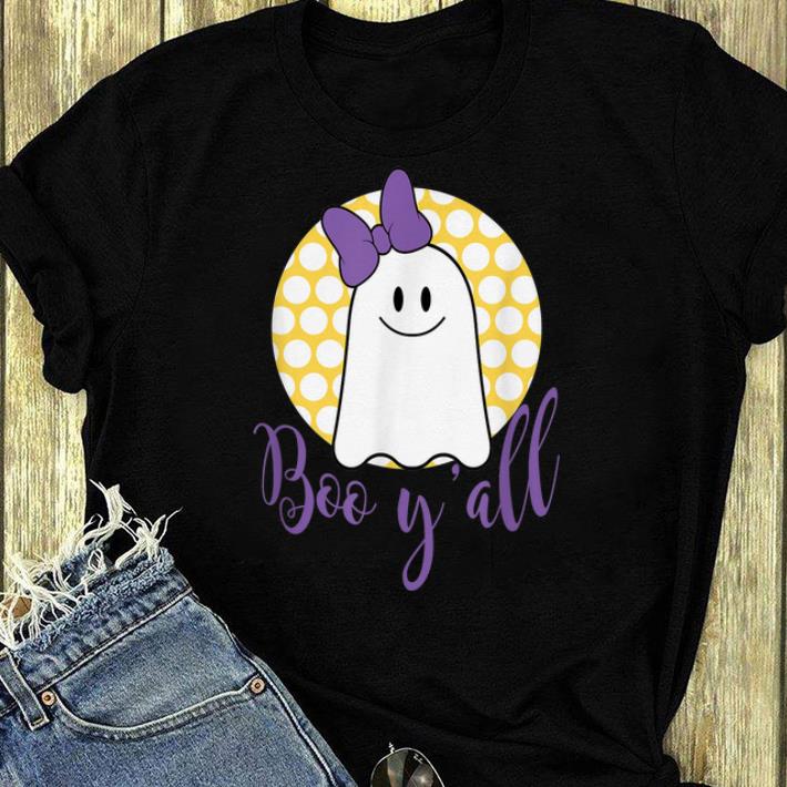 Official Cute Girls Halloween Ghost With Big Bow Boo Y'all shirt