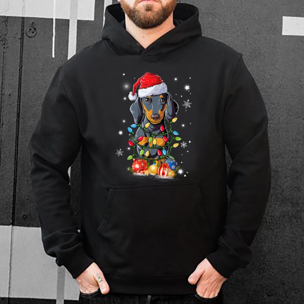 Original Dachshund Christmas Dog Santa Xmas Tree Lights shirt