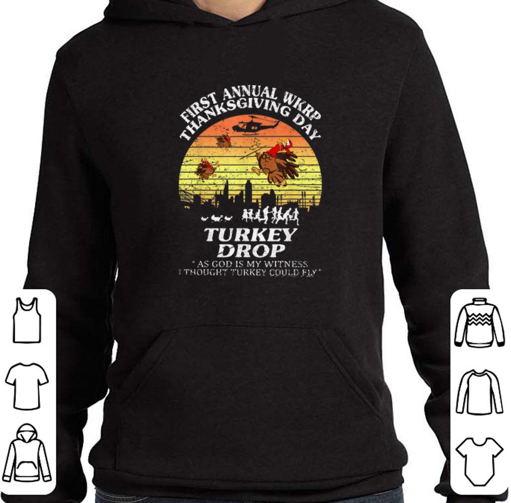 Premium First annual wkrp Thanksgiving day Turkey Drop God Is My Witness shirt