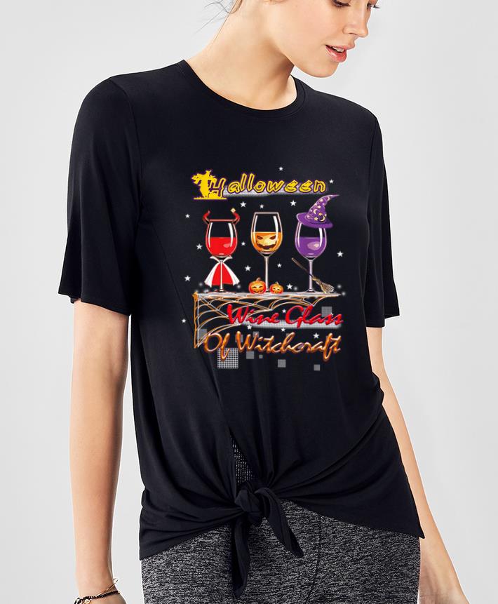 Pretty Wine Glass Of Witchcraft Halloween Funny shirt