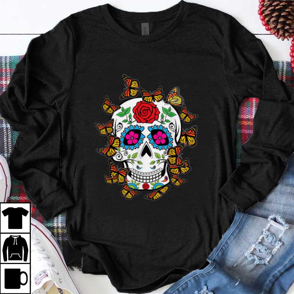 Top Dia De Los Muertos Costume Monarch Butterfly Halloween shirt