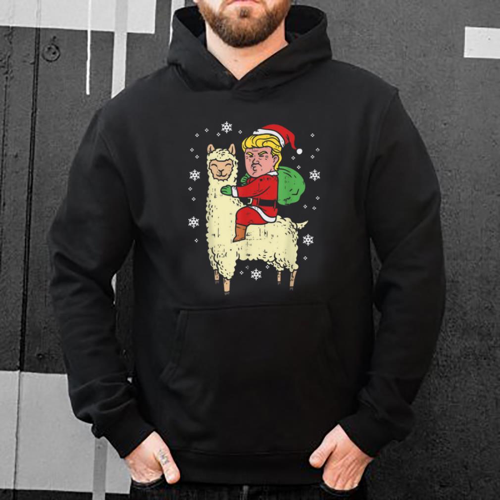 Top Funny Christmas Trump Riding Llama Santa Xmas Gift shirt