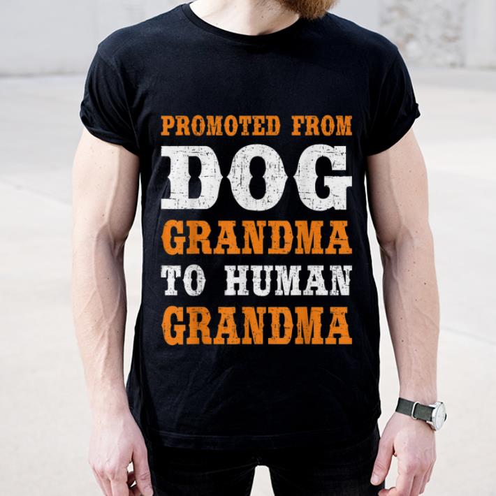 Top Promoted from Dog Grandma to Human Grandma Halloween Gift shirt
