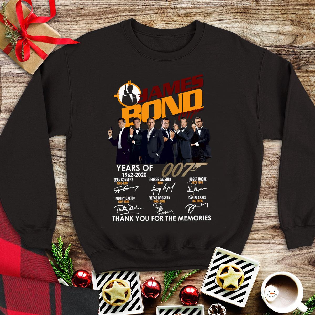 Awesome 58 Years Of James Bond 007 Thank You For The Memories Signatures shirt