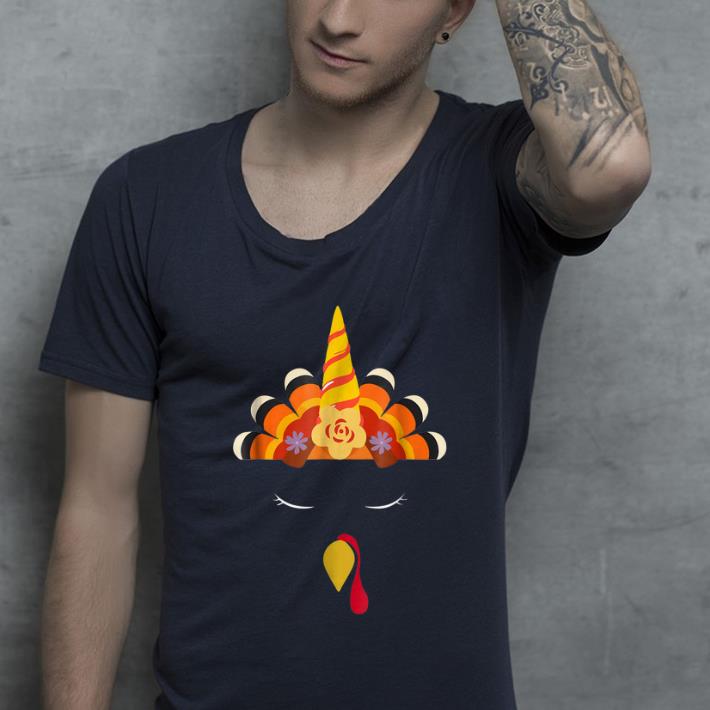 Awesome Unicorn Turkey Face ThanksGiving Funny Turkey shirt
