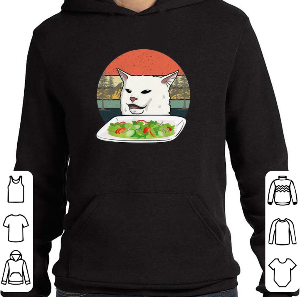 Awesome White Cat at dinner vintage shirt