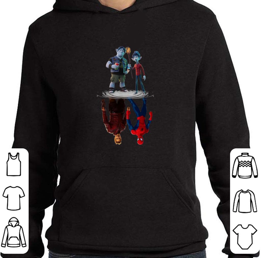 Disney Onward reflection water mirror Star Lord and Spiderman shirt