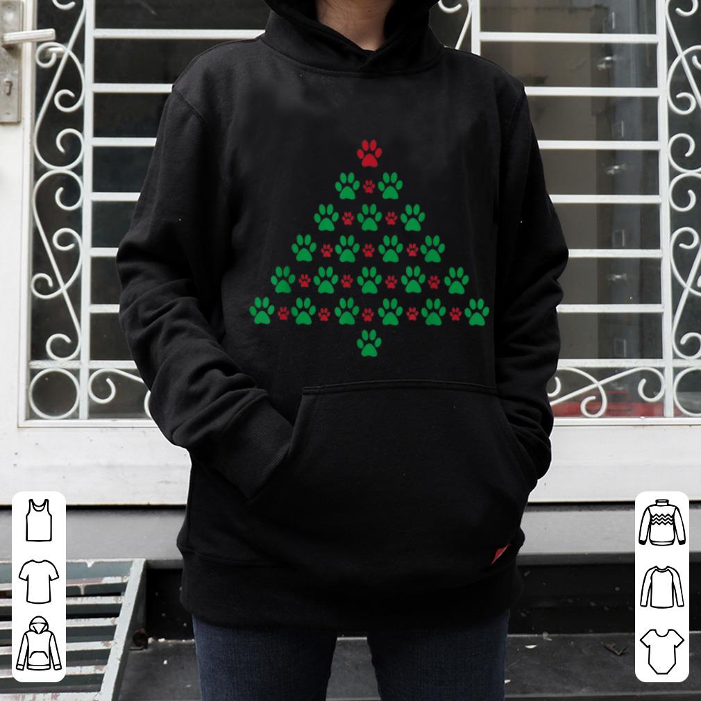 Hot Christmas Tree Funny Cat & Dog Paws Party Tee Men Women Kids shirt