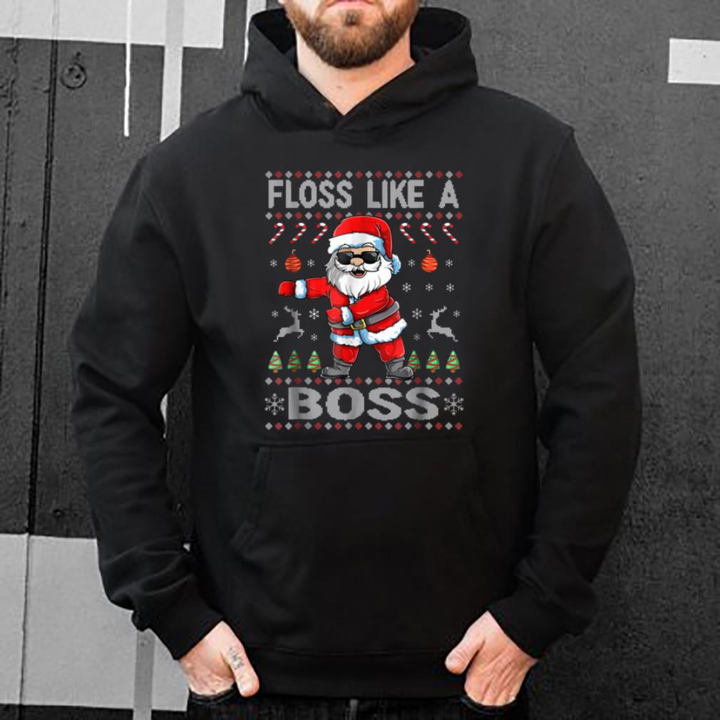 Hot Flossing Santa Floss Like A Boss Ugly Christmas Boys shirt