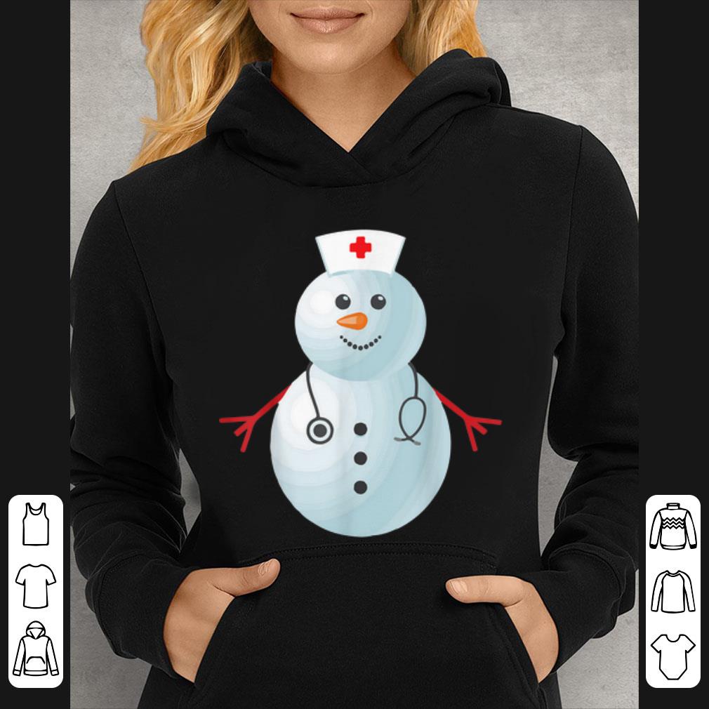 Hot Medical Scrub Top Nurse's Hat Wearing Snowman Xmas Funny shirt
