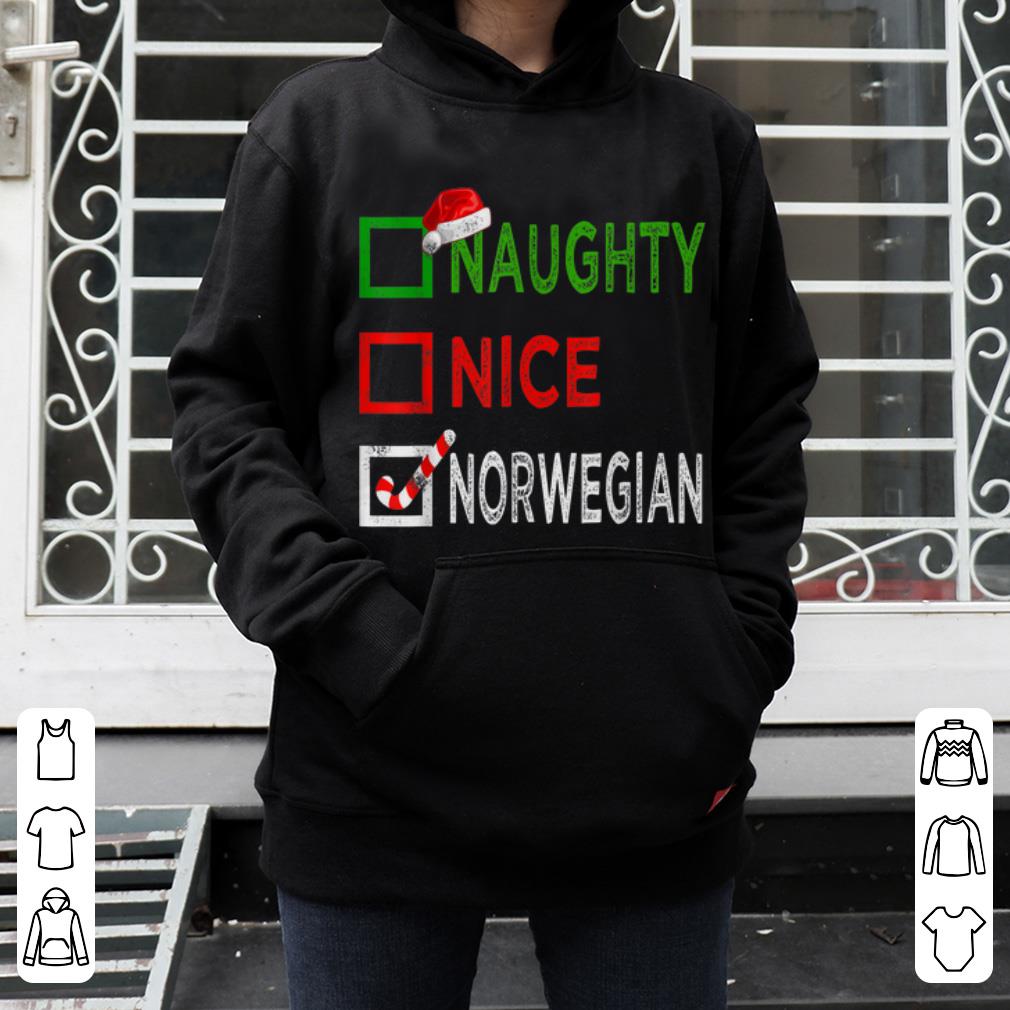 Hot Naughty nice Norwegian Funny Christmas Santa Gift Xmas Ugly shirt