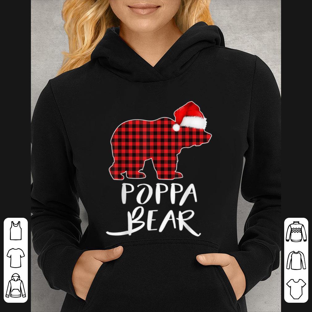 Hot Poppa BEAR Red Plaid Christmas Pajama Matching Family Gift shirt