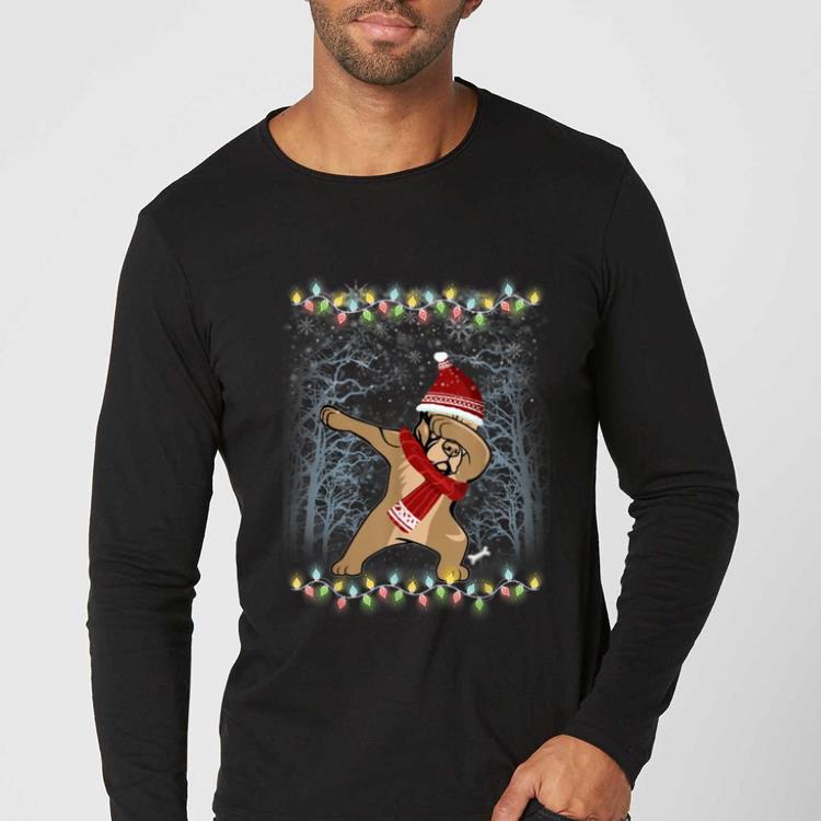 Nice Funny Dabbing Pitbull Santa Hat Christmas Gift shirt