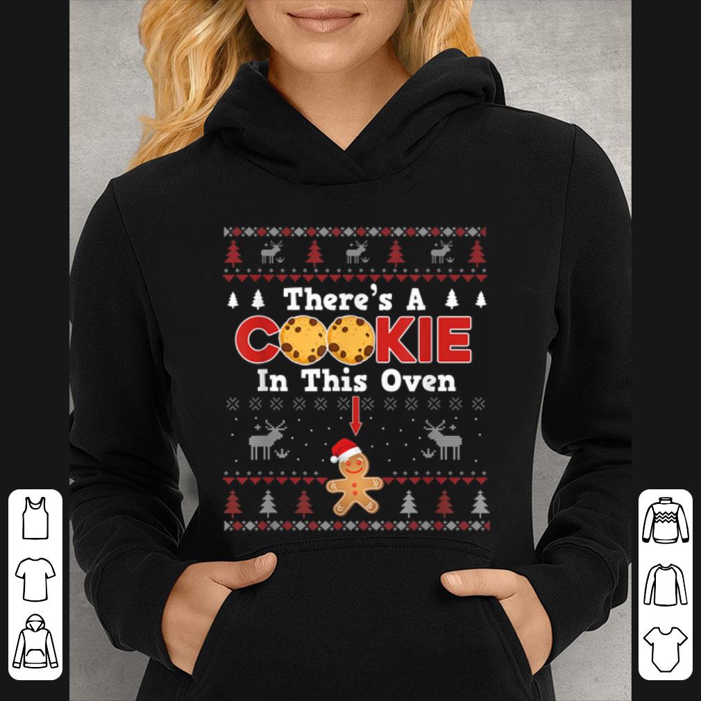 Official Xmas Couple Matching There's A Cookie In This Oven Pregnancy T-Shirt B0819GY2J7.png
