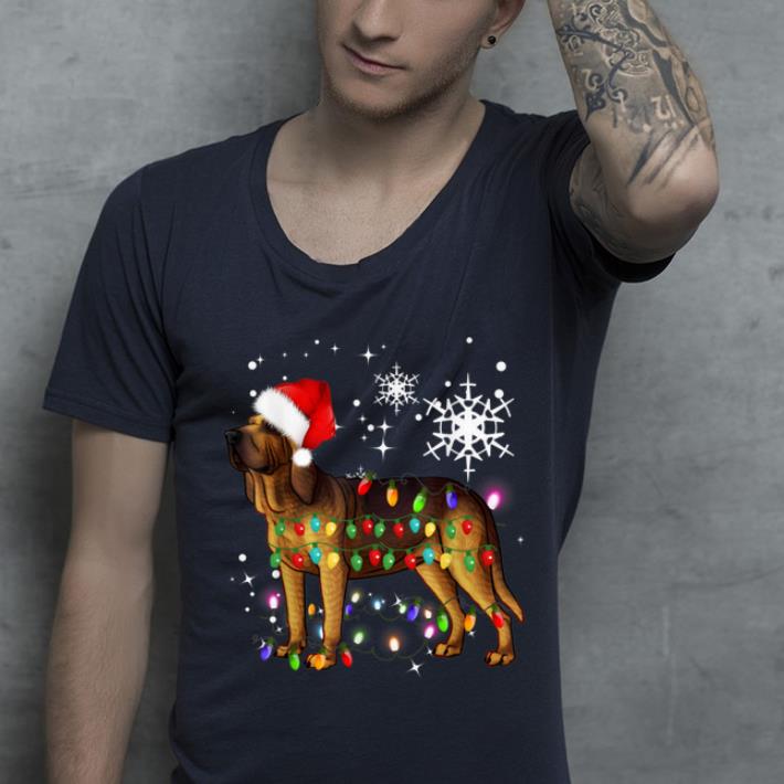 Premium Christmas Lights Bloodhound Dog shirt