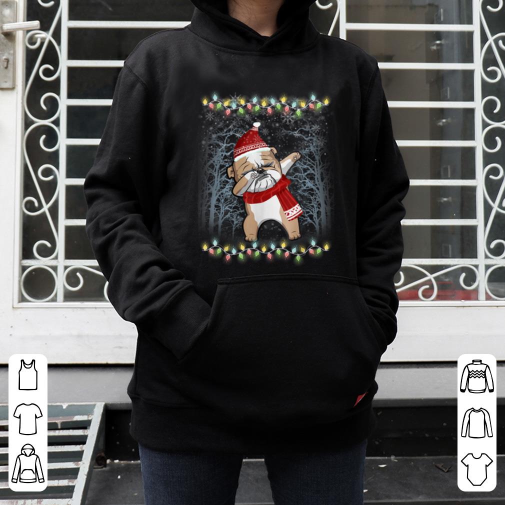 Premium Dabbing Bulldog Santa Hat Christmas Gift shirt