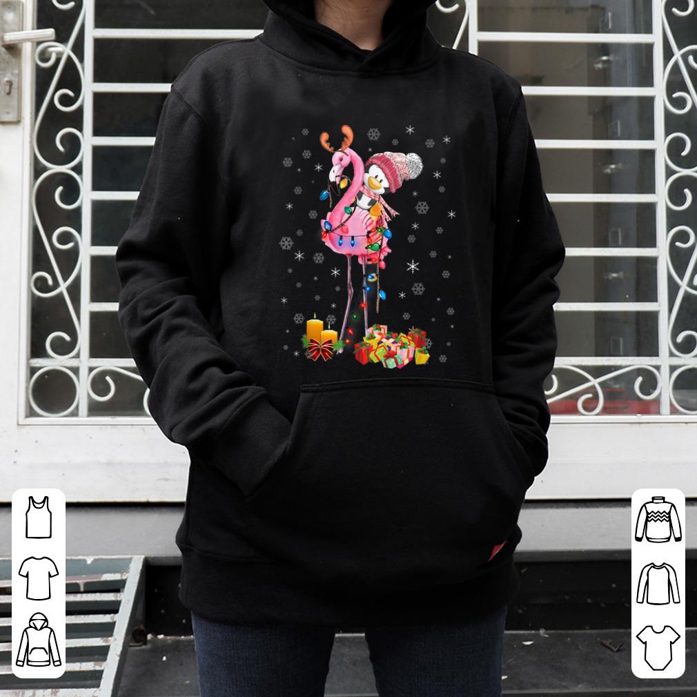Premium Penguin Riding Flamingo Christmas Pajamas Funny Xmas Gifts shirt
