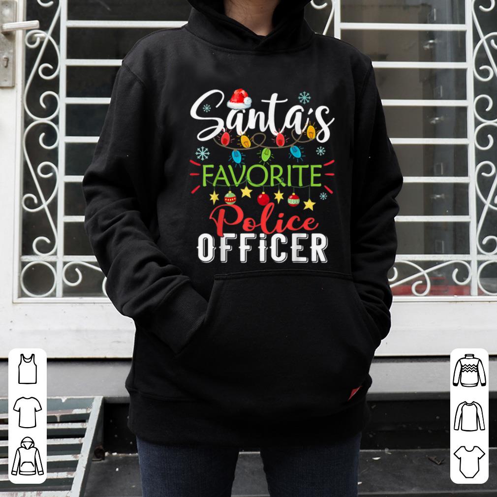 Premium Santa's Favorite Police Officer Xmas Light Hat Christmas shirt