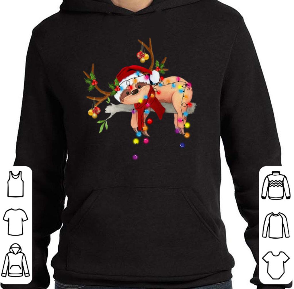 Premium Sloth reindeer Christmas light shirt