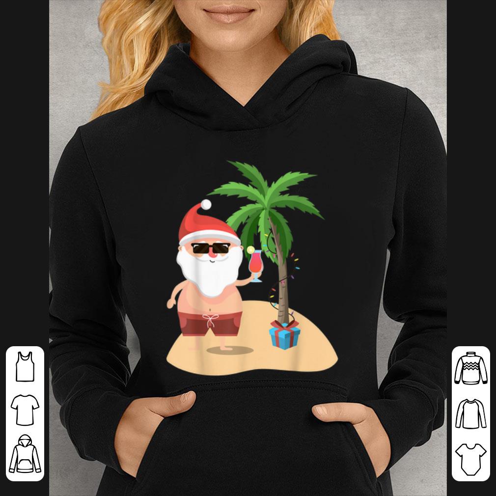 Pretty Funny Beach Cruise Santa Palm Merry Christmas Xmas Gift Tee shirt