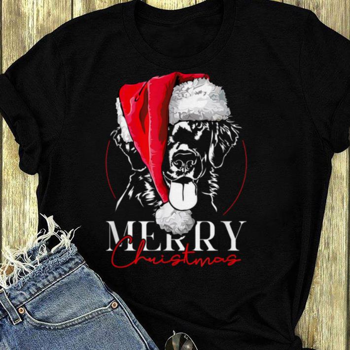 Pretty Funny Santa Flat Coated Retriever Merry Christmas gift dog shirt
