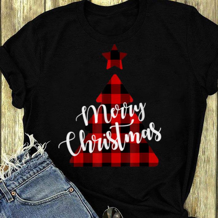 Pretty Merry Christmas Plaid Tree shirt