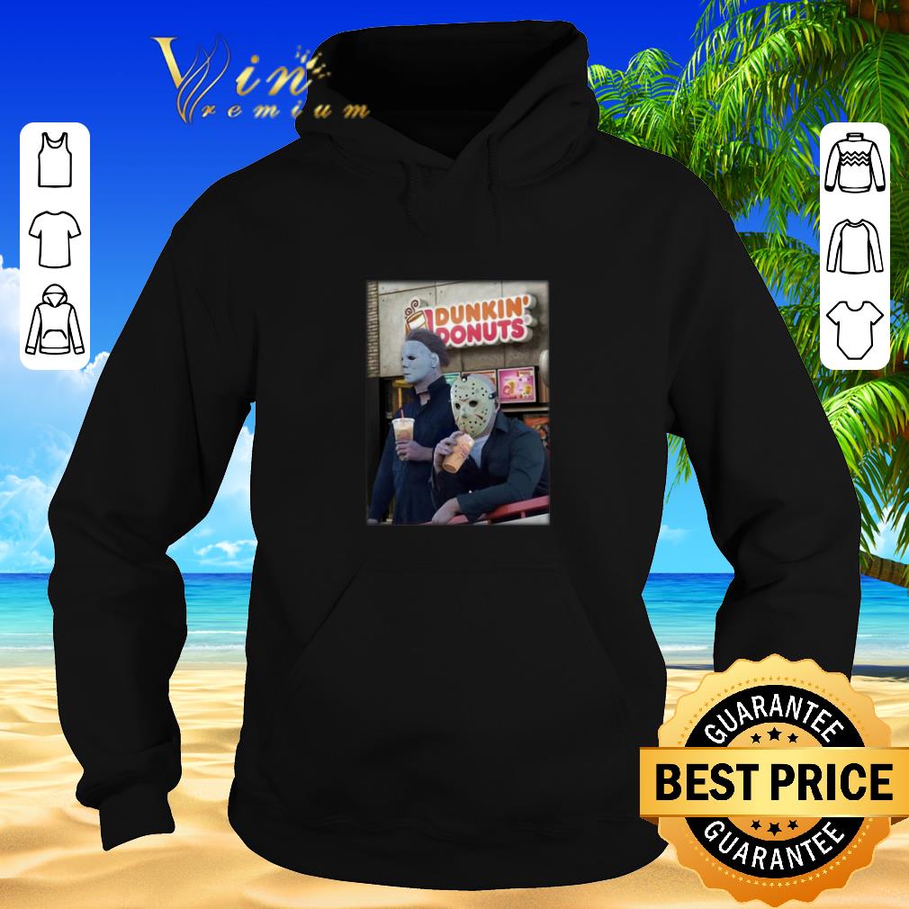 Pretty Michael Myers Jason Voorhees drink Dunkin' Donuts shirt sweater