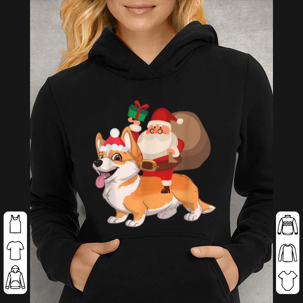 Pretty Santa Riding Welsh Corgi Christmas Pajama Gift shirt