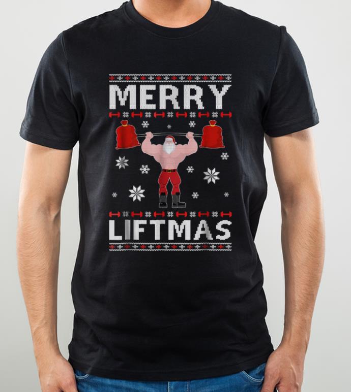 Top Christmas Merry Liftmas Santa Fitness Gym Ugly Sweater shirt